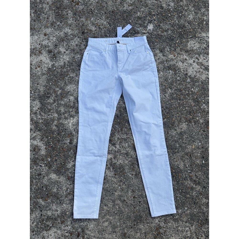 White House Black Market High Rise Skinny Ankle Jeans White 0L